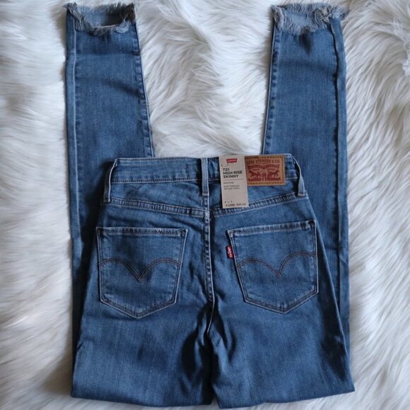 NEW Levi's 721 High Rise Skinny Jeans Medium Wash Size 25 - Picture 7 of 9